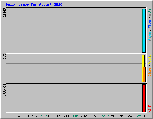 Daily usage for August 2026