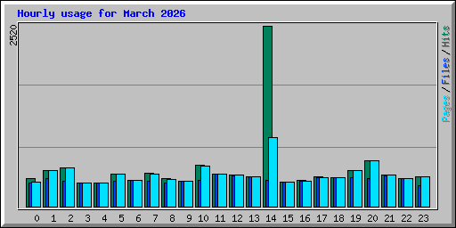 Hourly usage for March 2026