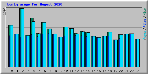 Hourly usage for August 2026